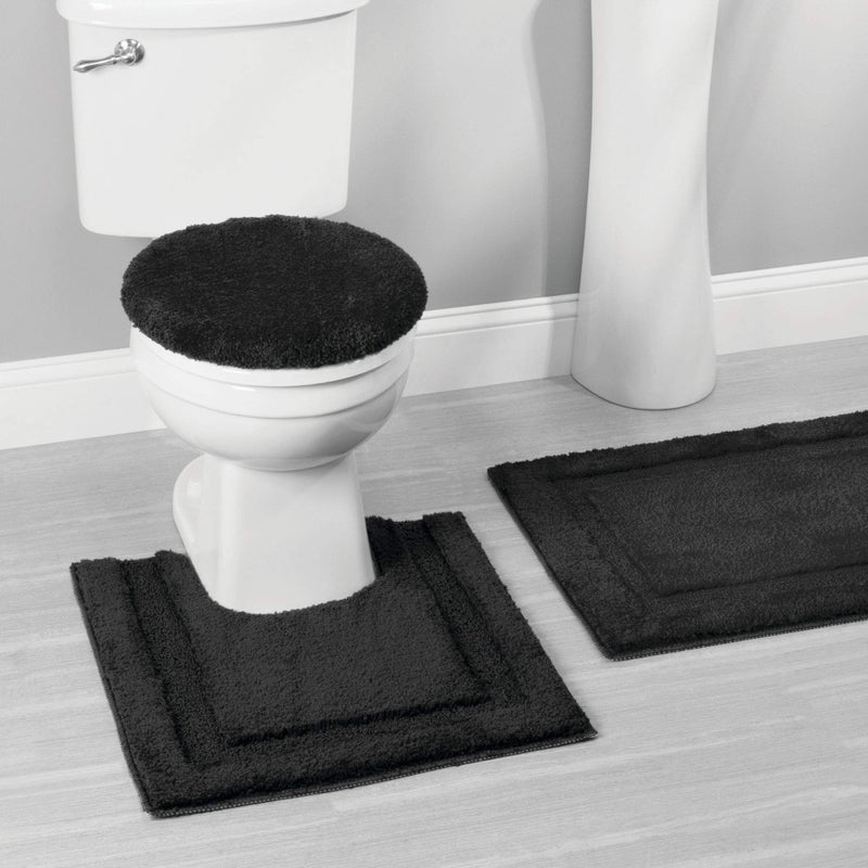 InterDesign Microfiber Polyester Contour Bathroom Rug â€“ Black Spa - Image 3
